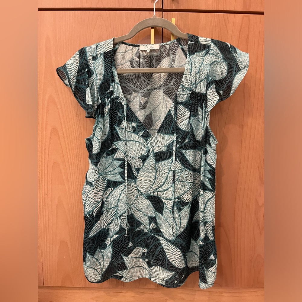 Parker Sleeveless Green Top Size Small